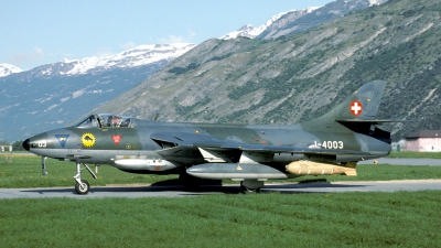Photo ID 25057 by Joop de Groot. Switzerland Air Force Hawker Hunter F58, J 4003
