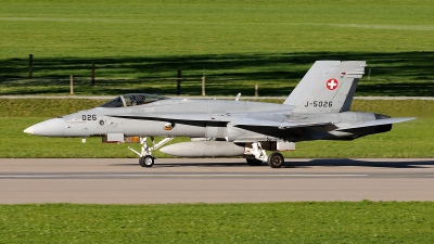 Photo ID 85355 by Martin Thoeni - Powerplanes. Switzerland Air Force McDonnell Douglas F A 18C Hornet, J 5026