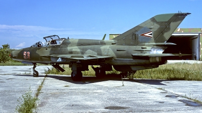 Photo ID 91279 by Carl Brent. Hungary Air Force Mikoyan Gurevich MiG 21UM, 53