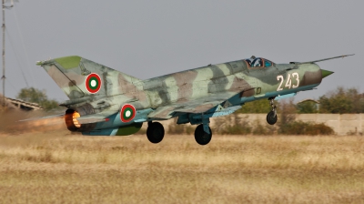 Photo ID 113376 by Jan Suchanek. Bulgaria Air Force Mikoyan Gurevich MiG 21bis SAU, 243