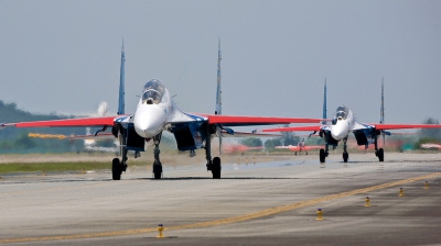 Photo ID 117746 by Alan Worsley. Russia Air Force Sukhoi Su 27UB, 20 BLUE