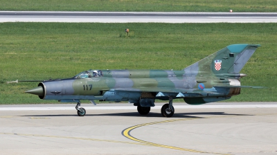 Photo ID 119199 by Ondrej M.. Croatia Air Force Mikoyan Gurevich MiG 21bisD, 117