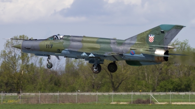 Photo ID 143919 by Chris Lofting. Croatia Air Force Mikoyan Gurevich MiG 21bisD, 117