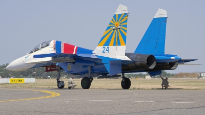 Photo ID 157756 by Alexandru Chirila. Russia Air Force Sukhoi Su 27UB, 24 BLUE
