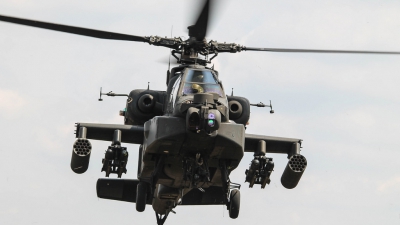 Photo ID 158164 by Rick van Engelen. Netherlands Air Force Boeing AH 64DN Apache Longbow, Q 16