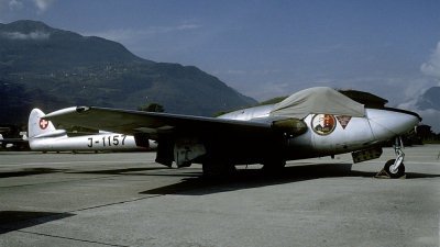 Photo ID 160824 by Joop de Groot. Switzerland Air Force De Havilland DH 100 Vampire FB 6, J 1157