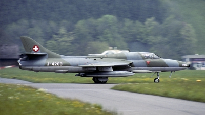 Photo ID 166384 by Joop de Groot. Switzerland Air Force Hawker Hunter T68, J 4203