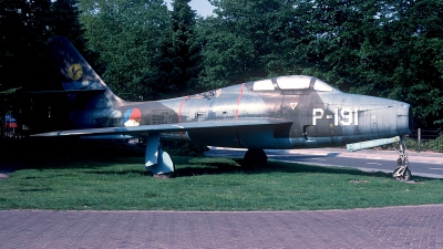Photo ID 168296 by Carl Brent. Netherlands Air Force Republic F 84F Thunderstreak, P 191
