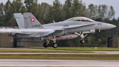 Photo ID 216396 by Sven Neumann. Switzerland Air Force McDonnell Douglas F A 18D Hornet, J 5233