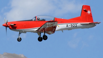Photo ID 241554 by Aldo Bidini. Switzerland Air Force Pilatus NCPC 7 Turbo Trainer, A 922