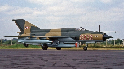 Photo ID 244035 by Peter Fothergill. Hungary Air Force Mikoyan Gurevich MiG 21bis SAU, 5822