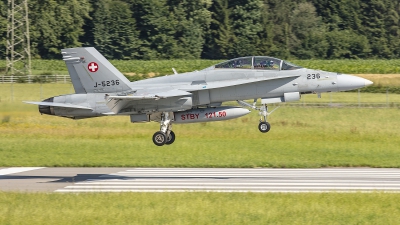 Photo ID 244975 by Lars Kitschke. Switzerland Air Force McDonnell Douglas F A 18D Hornet, J 5236