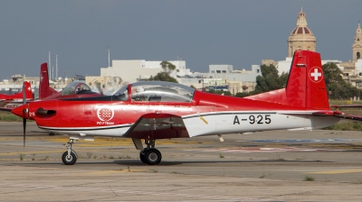 Photo ID 258068 by Duncan Portelli Malta. Switzerland Air Force Pilatus NCPC 7 Turbo Trainer, A 925