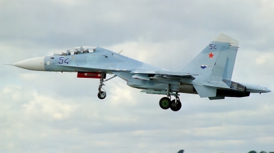 Photo ID 43594 by Arie van Groen. Russia Air Force Sukhoi Su 30 Flanker, 54 BLUE