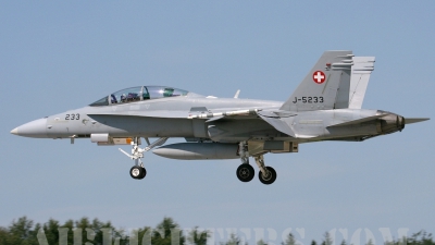 Photo ID 6247 by Rainer Mueller. Switzerland Air Force McDonnell Douglas F A 18D Hornet, J 5233