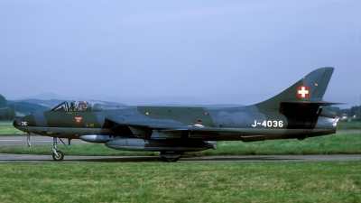 Photo ID 58320 by Joop de Groot. Switzerland Air Force Hawker Hunter F58, J 4036