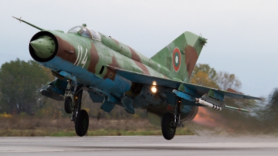 Photo ID 59526 by Anton Balakchiev. Bulgaria Air Force Mikoyan Gurevich MiG 21bis, 114