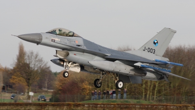 Photo ID 60978 by Rob Hendriks. Netherlands Air Force General Dynamics F 16AM Fighting Falcon, J 003