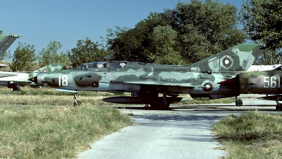 Photo ID 61588 by Carl Brent. Bulgaria Air Force Mikoyan Gurevich MiG 21UM, 18