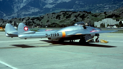 Photo ID 63526 by Carl Brent. Switzerland Air Force De Havilland DH 100 Vampire FB 6, J 1199