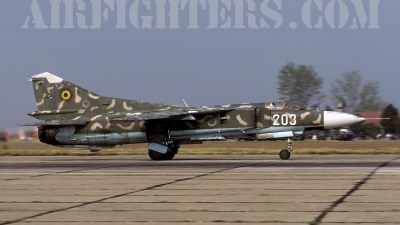 Photo ID 8504 by Chris Lofting. Romania Air Force Mikoyan Gurevich MiG 23MF, 203