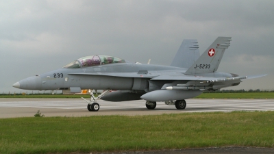 Photo ID 8929 by Lee Barton. Switzerland Air Force McDonnell Douglas F A 18D Hornet, J 5233