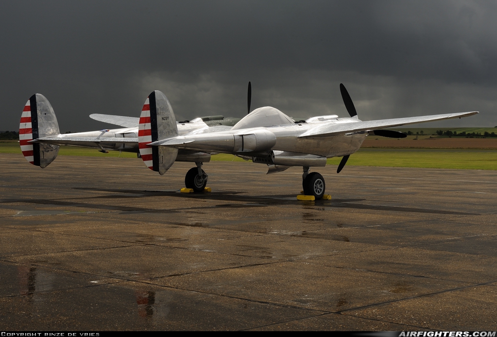 Private Lockheed P-38L Lightning N25Y at Duxford (EGSU), UK