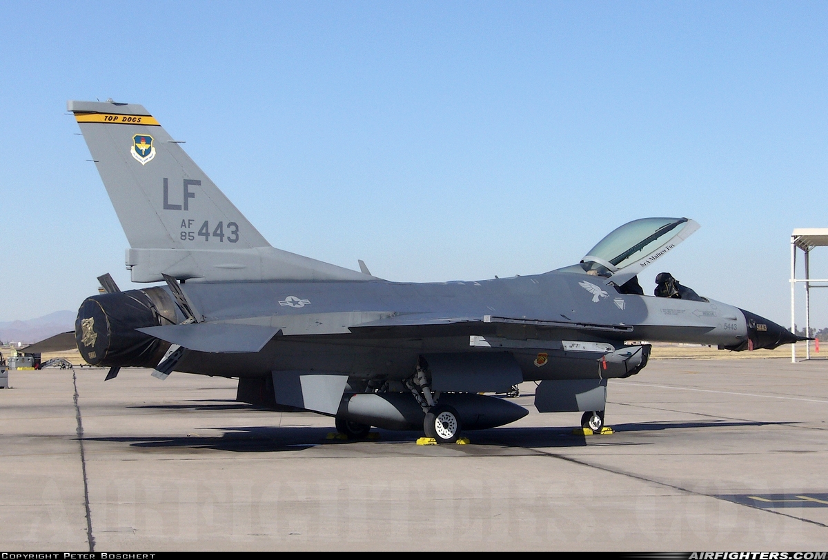 USA - Air Force General Dynamics F-16C Fighting Falcon 85-1443 at Glendale (Phoenix) - Luke AFB (LUF / KLUF), USA