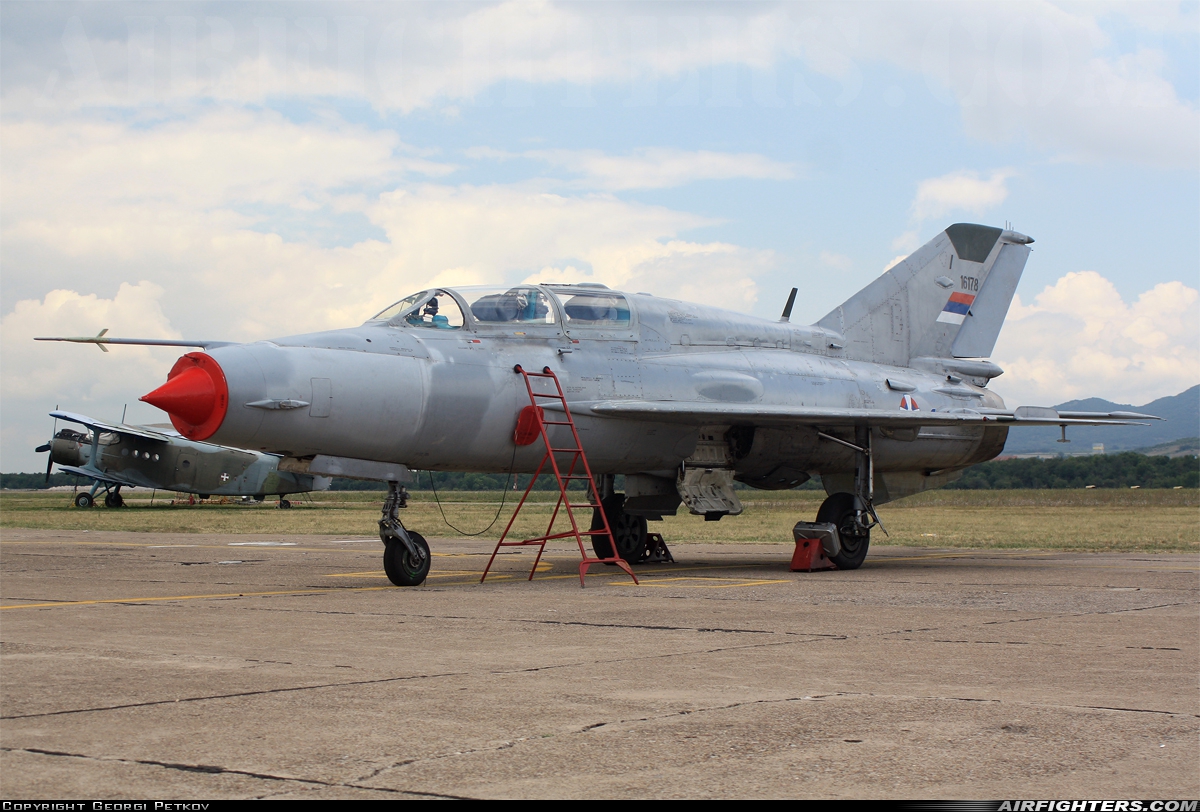 Serbia - Air Force Mikoyan-Gurevich MiG-21UM 16178 at Nis - Constantine the Great (INI / LYNI), Serbia