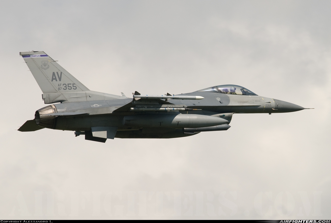 USA - Air Force General Dynamics F-16C Fighting Falcon 87-0355 at Aviano (- Pagliano e Gori) (AVB / LIPA), Italy
