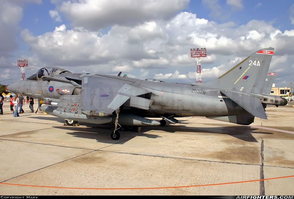 UK - Air Force British Aerospace Harrier GR.7A ZD376 at Luqa - Malta International (MLA / LMML), Malta