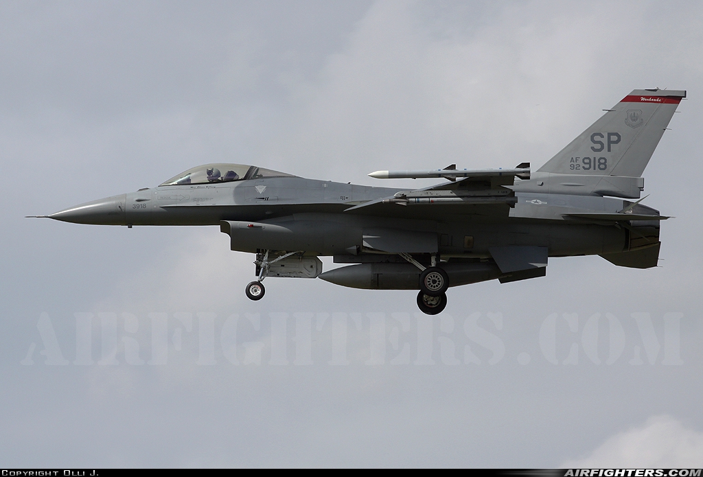 USA - Air Force General Dynamics F-16C Fighting Falcon 92-3918 at Spangdahlem (SPM / ETAD), Germany