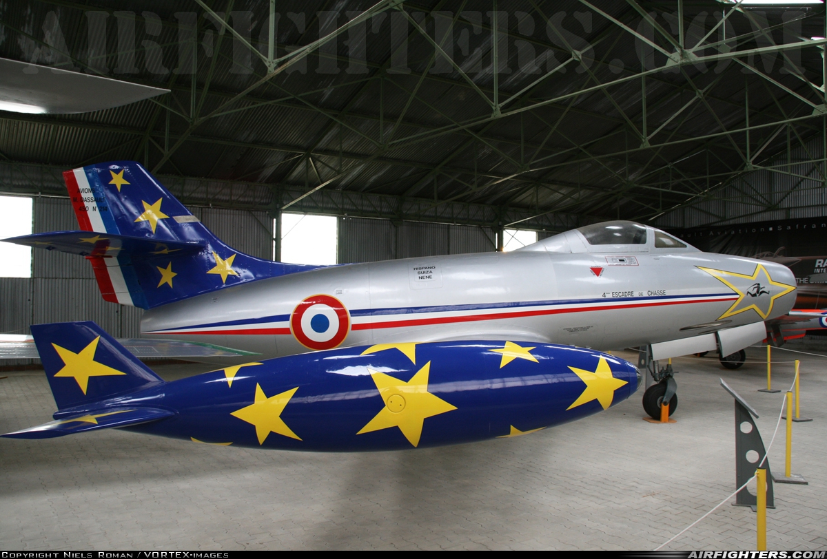 France - Air Force Dassault MD 450 Ouragan 214 at Montelimar Ancone (LFLQ), France