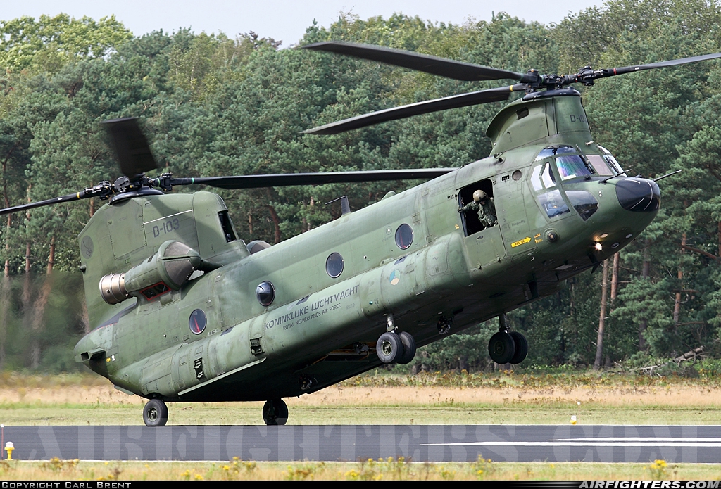 Netherlands - Air Force Boeing Vertol CH-47D Chinook D-103 at Breda - Gilze-Rijen (GLZ / EHGR), Netherlands