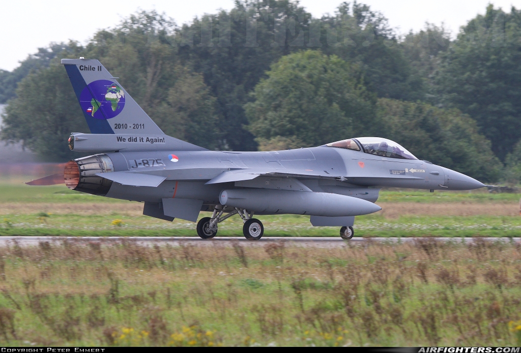 Netherlands - Air Force General Dynamics F-16AM Fighting Falcon J-875 at Uden - Volkel (UDE / EHVK), Netherlands