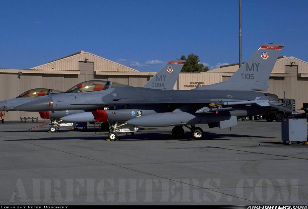 USA - Air Force General Dynamics F-16C Fighting Falcon 89-2105 at Las Vegas - Nellis AFB (LSV / KLSV), USA