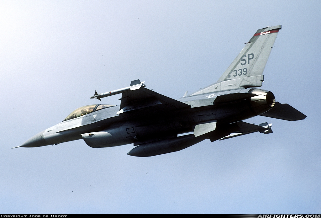 USA - Air Force General Dynamics F-16C Fighting Falcon 91-0339 at Karup (KRP / EKKA), Denmark