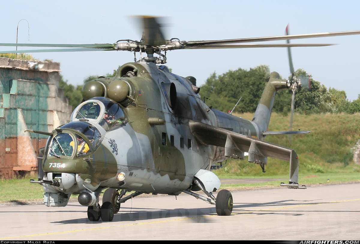 Czech Republic - Air Force Mil Mi-35 (Mi-24V) 7354 at Hradec Kralove (LKHK), Czech Republic