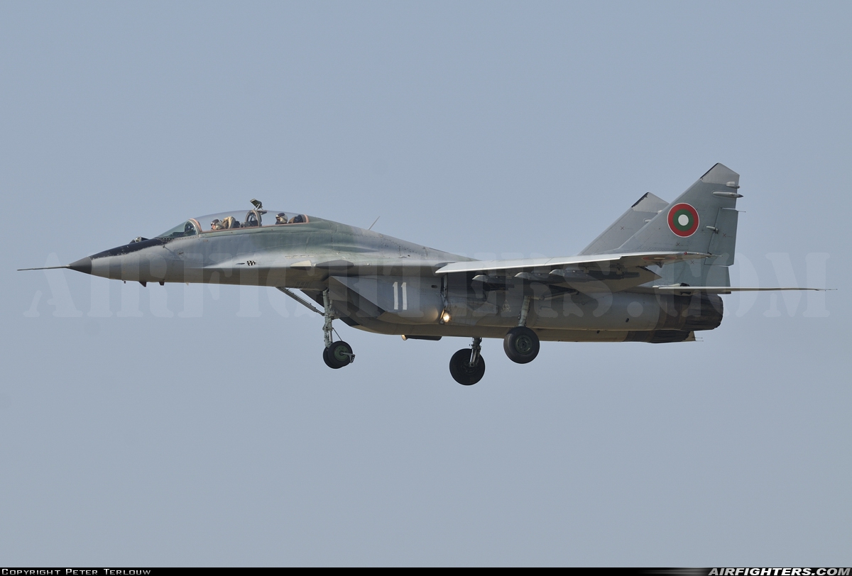 Bulgaria - Air Force Mikoyan-Gurevich MiG-29UB (9.51) 11 at Plovdiv (- Krumovo) (PDV / LBPD), Bulgaria