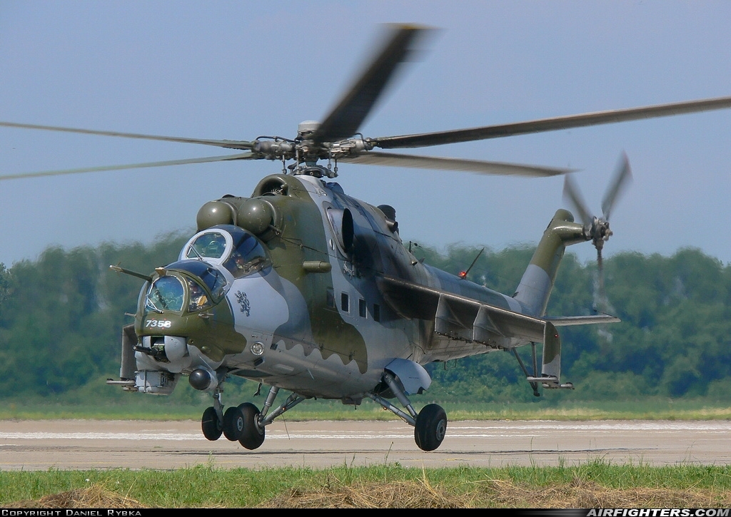 Czech Republic - Air Force Mil Mi-35 (Mi-24V) 7358 at Prerov (PRV / LKPO), Czech Republic