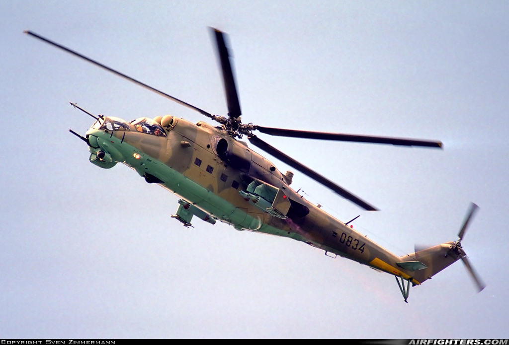 Czech Republic - Air Force Mil Mi-35 (Mi-24V) 0834 at Sion (- Sitten) (SIR / LSGS / LSMS), Switzerland