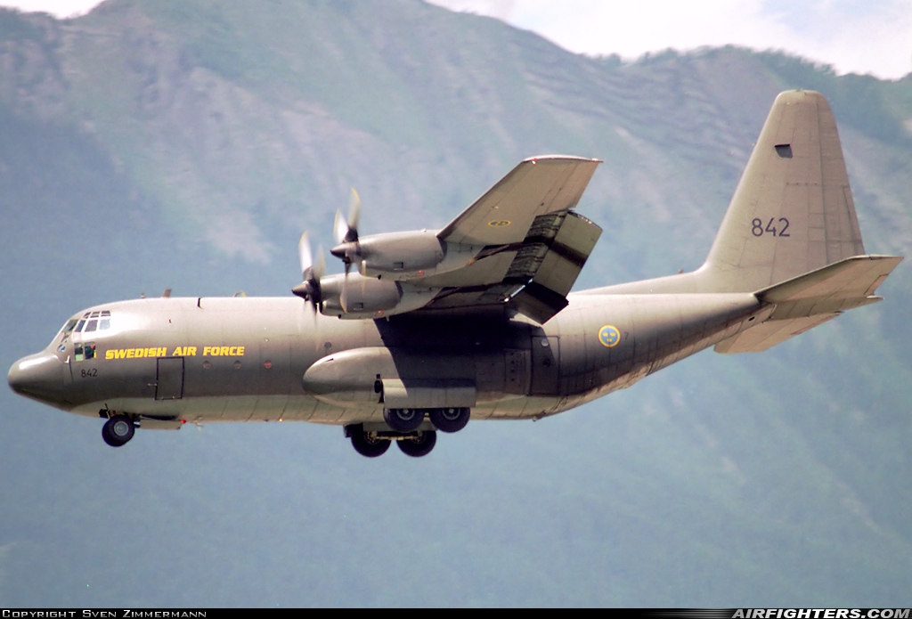 Sweden - Air Force Lockheed Tp-84 Hercules (C-130H / L-382) 84002 at Sion (- Sitten) (SIR / LSGS / LSMS), Switzerland
