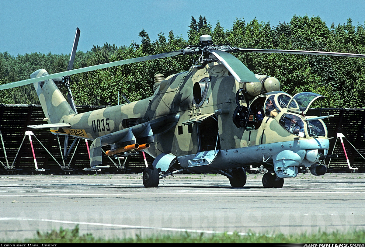 Czech Republic - Air Force Mil Mi-35 (Mi-24V) 0835 at Pardubice (PED / LKPD), Czech Republic