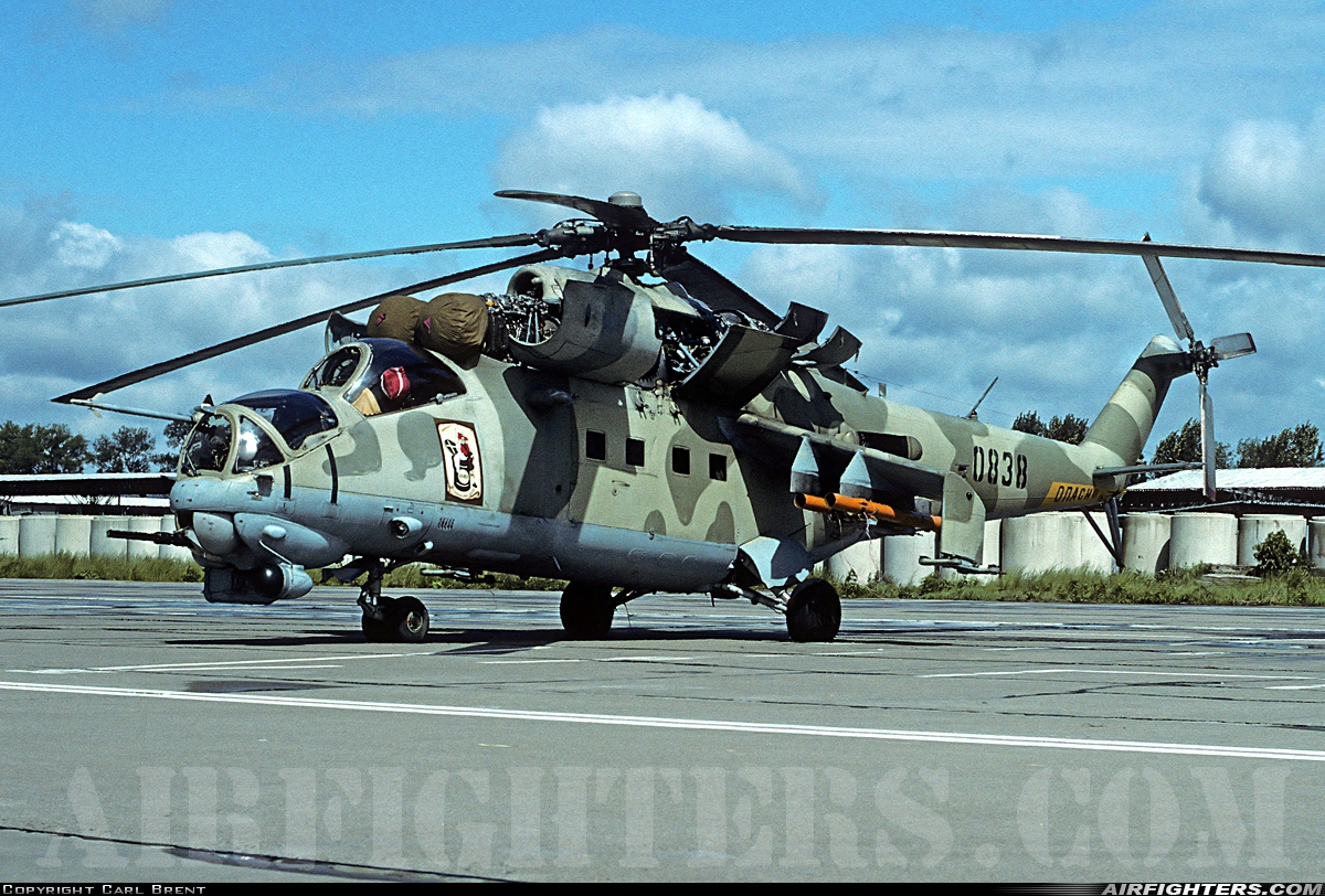 Czech Republic - Air Force Mil Mi-35 (Mi-24V) 0838 at Pardubice (PED / LKPD), Czech Republic