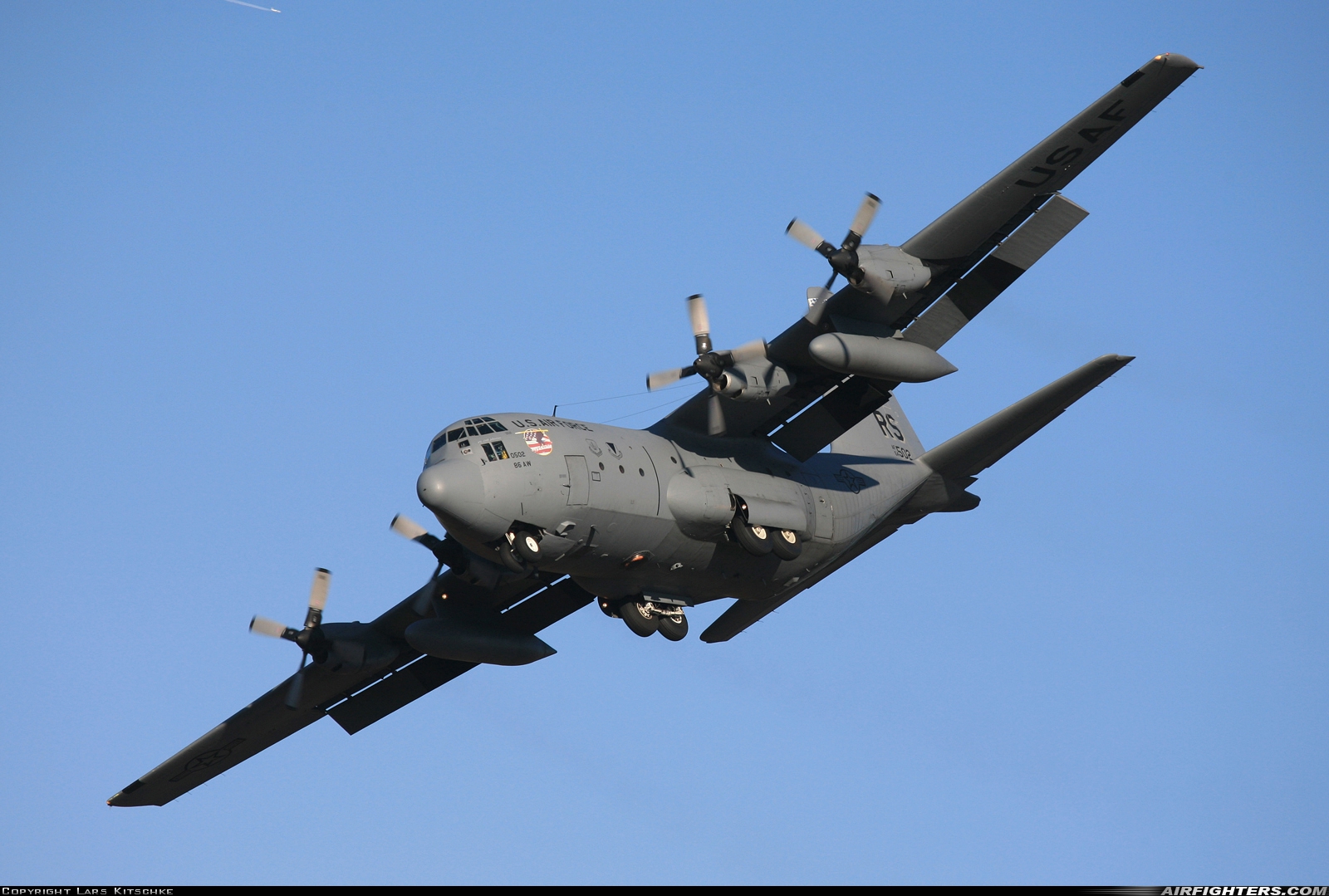 USA - Air Force Lockheed C-130E Hercules (L-382) 64-0502 at Ramstein (- Landstuhl) (RMS / ETAR), Germany