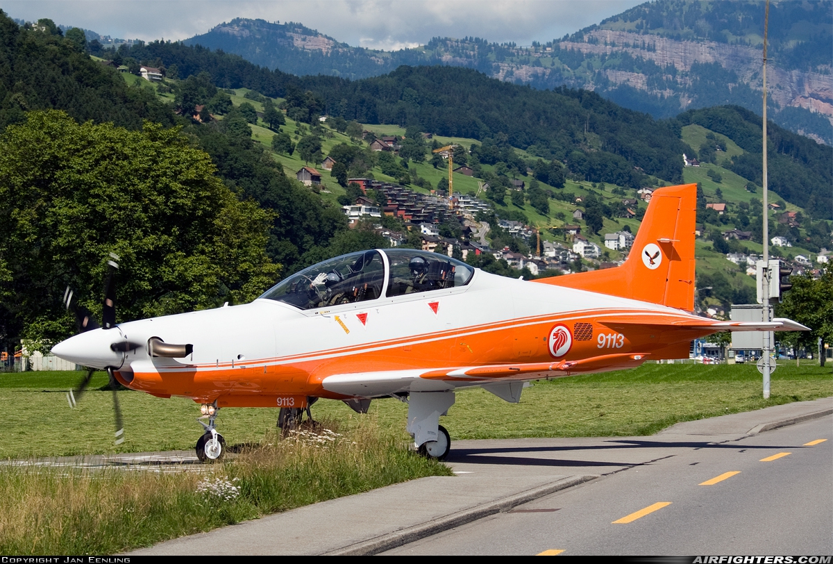 Singapore - Air Force Pilatus PC-21 9113 at Buochs (Stans) (LSMU / LSZC), Switzerland