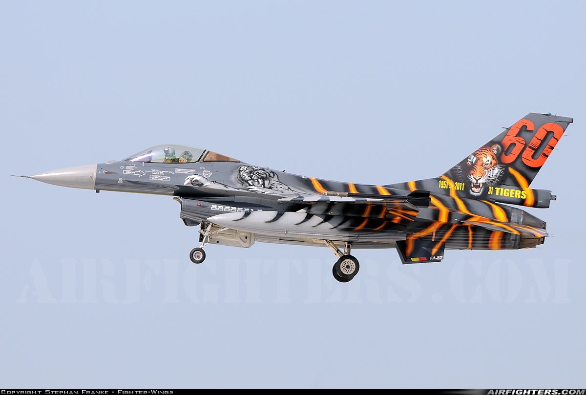 Belgium - Air Force General Dynamics F-16AM Fighting Falcon FA-87 at Koksijde (EBFN), Belgium