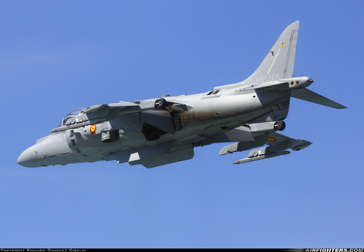 Spain - Navy McDonnell Douglas EAV-8B+ Harrier II VA.1B-27 at Off-Airport - Cadiz Playa de la Victoria, Spain