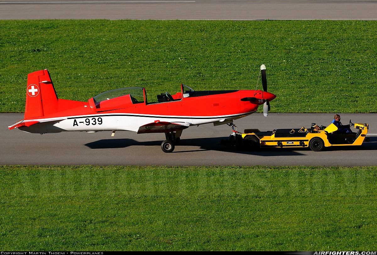 Switzerland - Air Force Pilatus NCPC-7 Turbo Trainer A-939 at Meiringen (LSMM), Switzerland