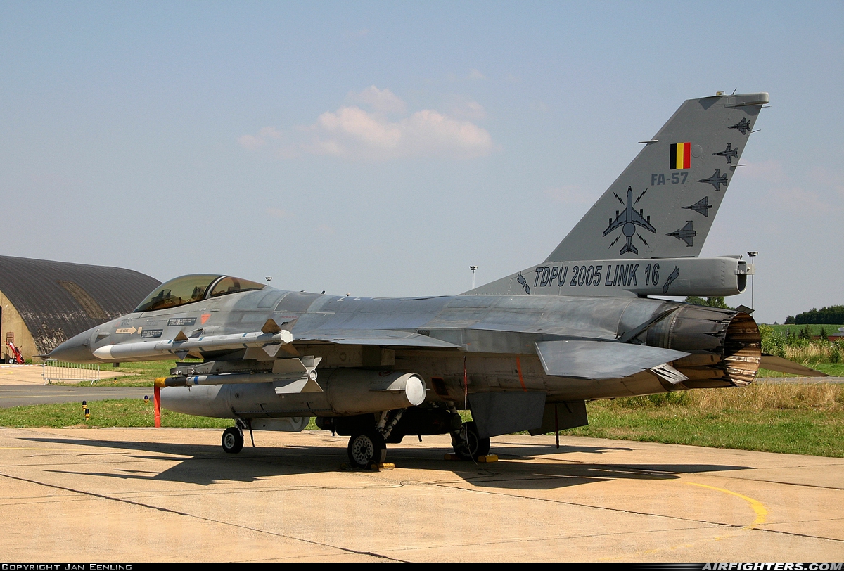 Belgium - Air Force General Dynamics F-16AM Fighting Falcon FA-57 at Florennes (EBFS), Belgium